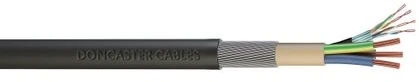 EV Ultra Cable, 4mm², 3 Core + Cat5e Twisted Pair, PVC, SWA (Steel Wire Armour), Black (Per 1 Mtr)