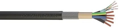 EV-Ultra Cable, 6mm², 5 Core + Cat5e Twisted Pair, CarbonTek, SWA (Steel Wire Armour), Black (Per 1 Mtr)
