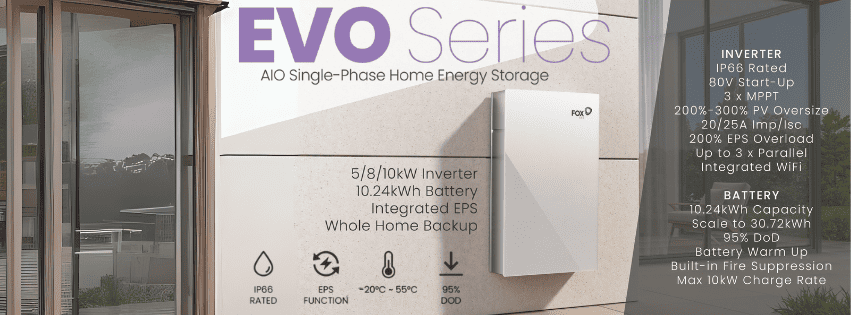 Evo Invertor Fox EVO Series 10kW All-in-One Inverter + 10.24kWh Battery Storage ...