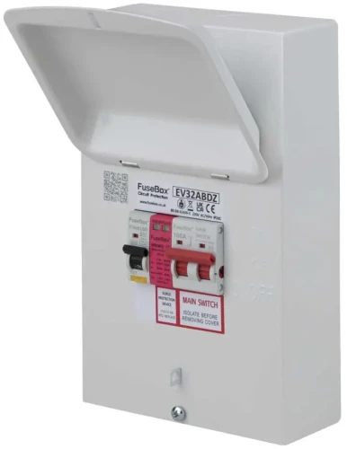 Fusebox 32A EV Metal Clad Distribution Board with Bidirectional RCBO and Type 2 SPD