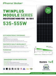 Phono Solar Twin Plus 550W Data sheet