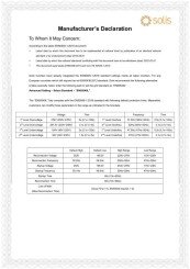 Solis Manufacturers Declaration EN50438 EN50549